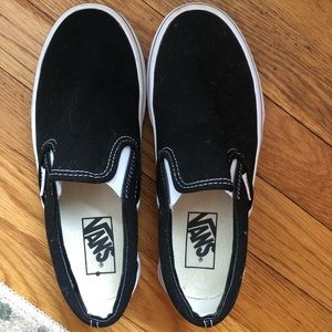Vans black slip on shoe